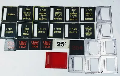 BALLY PINBALL Arcade Jukebox MACHINE COIN ENTRY PLATE  QUARTER SLOT LOT 26 Pcs • $129.89