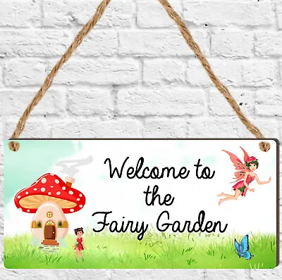 Girls Fairy Garden Hanging Wooden Plaque Sign Garden Shed Summerhouse Playhouse • £3.99