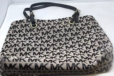 Michael Kors Jet Set North South Monogram Tote - Beige & Black - $198 MSRP! • $53.98