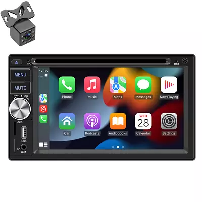 Double Din Radio Car Stereo Bluetooth DVD Player Carplay Android Auto W/Camera • $135.80