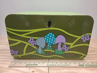 Vtg Lincoln Beautyware Mid Century MushroomButterfly Metal Kitchen Bread Box • $129