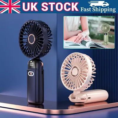 Mini Hand-held Fan Portable Folding Desk Fan Cooler Cooling USB Rechargeable • £4.99