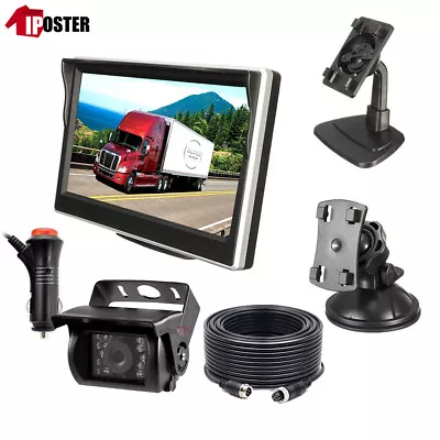 5  Monitor HD 12V/24V 4PIN Heavy Duty 18 IR CCD Reversing Camera Truck Caravan • $69.99