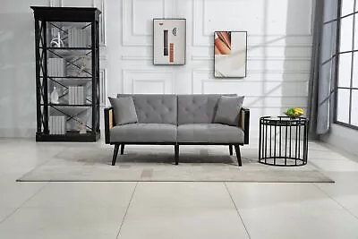 Velvet Sofa Accent Sofa Loveseat Sofa With Metal Feet Sofa Bed With 2 Pillows • $314.59