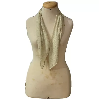 J CREW STRIPES BEIGE LONG Silk Scarf 39/16 In #A137 • $18.90