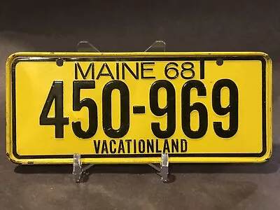 1968 Post Cereal Metal License Plate Bicycle Maine Vacationland Vintage • $5.95