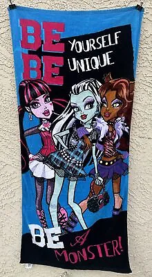 MONSTER HIGH Be Be Your Self Unique Beach Towel 28 X58  2013 See All Pictures • $15.12