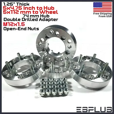 4pc 1.25  Wheel Adapter Conversion 5x4.75  Hub To 5x112mm Wheel M12x1.5 Stud • $89.49