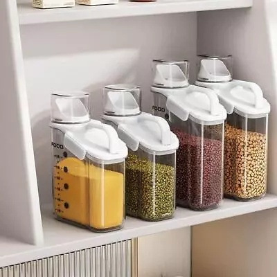 2.8L Airtight Dry Food Kitchen Rice Dispenser Container Cereal Box Flour Storage • £13.99