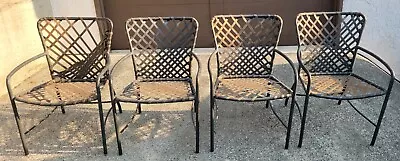 4 Brown Jordan Tamiami Gray Outdoor Patio Chairs Mid Century Circa 1980's • $300