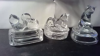 Lot Of 3 1995 Avon 24 Lead Crystal Glass Kitten Figurines Vintage And Cute • $5.56