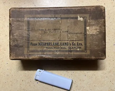 Old Vintage Paper Mailing Box. Macfarlane Lang Victoria Biscuit Works Glasgow • $50