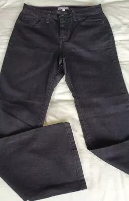 M&S Per Una Bootcut Jeans Sz 10 Black Denim Mid Rise Flare Stretch Great Condit. • £8.99
