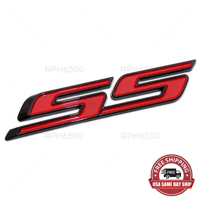 Chevy Camaro SS Rear Trunk Lid Nameplate Logo Fender Emblem Badge Black Red • $14.99