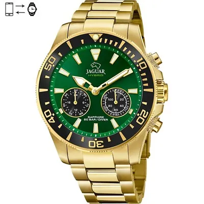 Connected Jaguar Connected Watch Steel IP Gold Green Dial J899/1 • £343.64
