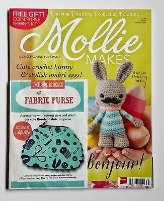 Mollie Makes Magazine Issue 38 & Free Gift Rosehip Fabric Zip Purse Kit To Make • $6.20