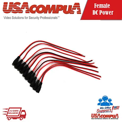 10pcs 12V 5.5x2.1mm Female DC Power Socket Jack Connector Cable Plug Wire • $6.99