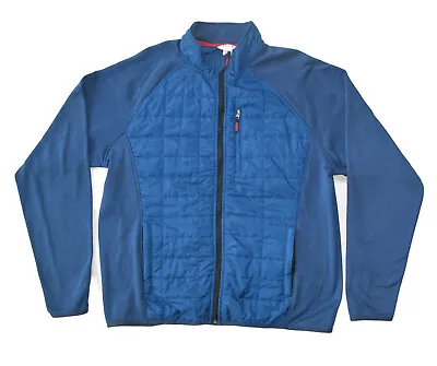 Orvis Mixed Media Jacket Quilted + Micro-Fiber Fleece Mens Sz XL Blue • $51.41