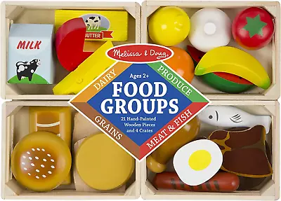 Melissa & Doug Wooden Food Groups | Wooden Toys | Pretend Play | Play Food Toy F • £24.66