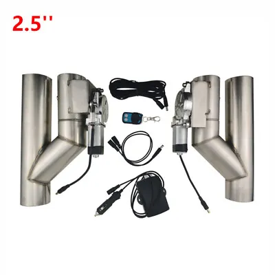 2.5''in Double Electric Exhaust Valve Y Pipe Single Control Valve E-Cut Out Kit • $213.50
