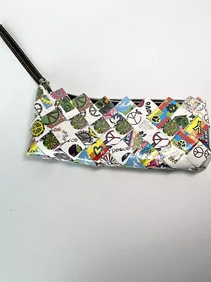 Nahui Ollin Arm Candy Clutch Wristlet Peace Love Boho Recycled Handmade Mexico • $13