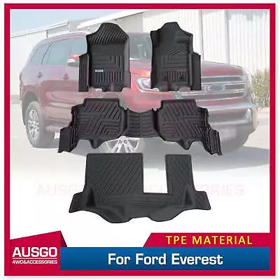 AUSGO 5D TPE 3 Rows Floor Mats For Ford Everest 2015-2022 Door Sill Covered • $303.59