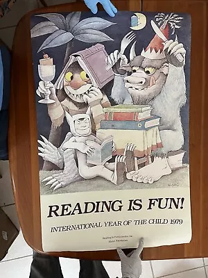 Reading Is Fun Poster Maurice Sendak International Year Of The Child 1979 RARE • $300