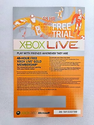 (Xbox 360) 48 Hour Xbox Live Card - No Game Included • £2