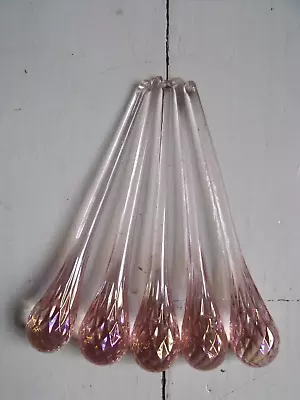 Job Lot 5 X Vintage Pink Crystal Austrian Glass Chandelier Light Spare Drops 6  • £14.99