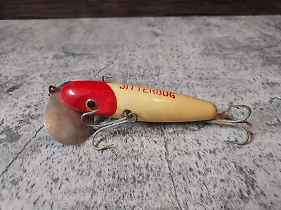 Vintage Arbogast Musky Jitterbug Fishing Lure Red And White Topwater Bait • $16