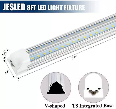 T8 2FT 4FT 6FT 8FT LED Tube Light Bulb V-shape Integrated LED Shop Light Fixture • $698.39