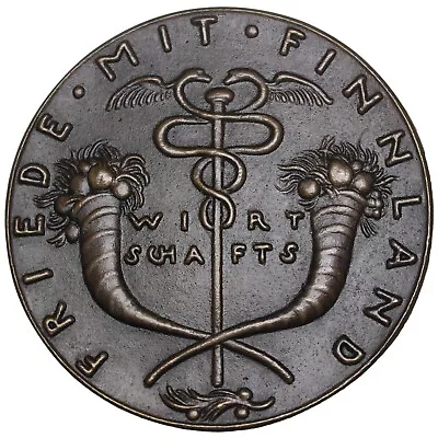 GERMANY WWI  Economic  Treaty With Finland 1918 Cast Bronze Goetz Medal K-207 • $435