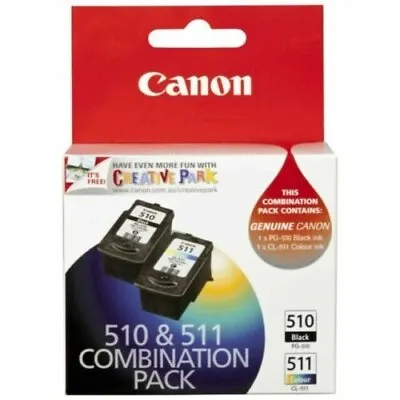 Canon PG-510 & CL-511 Black & Tricolour Ink Cartridge Twin Pack Combo • $43.45