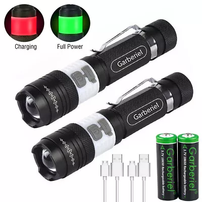 Zoom Super Bright Tactical LED Flashlight Rechageable T6 + COB Torch Lamp 6Modes • $16.99