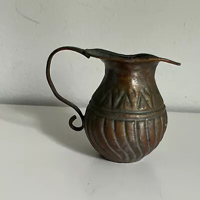 Vintage Brass Copper Bronze Mini Pitcher China Chinese Small 2  Tall Doll Metal • $16.14