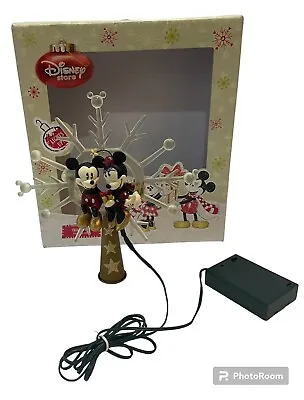 Disney Store Mickey & Minnie Mouse Light Up Ornament Christmas Tree Topper Box • $50.72