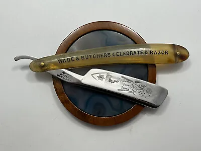 Very Old 13/16” Wade & Butcher Barbers Use Masonic Razor Shave Ready Sheffield E • $390