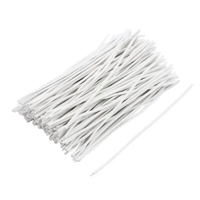 200pcs Plastic Coated Twist Ties Cord Wire Cable Reusable 3.94  X 0.04  White • £7.64