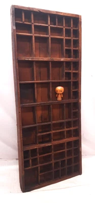 $105 • Buy Authentic Vintage Wooden Letter Press PRINTER'S TRAY Shadow Box India #24