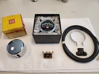 Vintage Stewart Warner NOS Greenline 3 3/8  Tachometer 8000 RPM W/ Sending Unit • $895