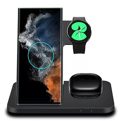 3In1 Wireless Charger Dock Charging Station For Samsung Galaxy S24 Watch 6 5 Pro • $33.99