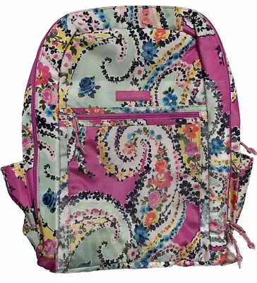 Vera Bradley Pink Floral Paisley Campus Backpack Laptop Bag Oversized • $26.62