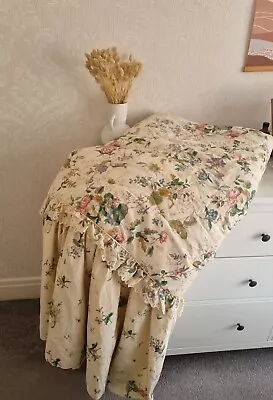 Dorma V&A Double Quilted Bedspread Valance Floral Cottage Country Lace • £29.99