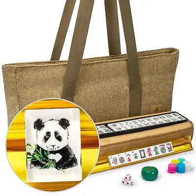 American Mahjong PANDA BEAR 166-Tile Pusher Rack Quilted Case TC-AF007-A New • $69.99