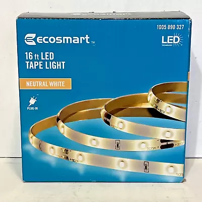 EcoSmart 16 Ft. LED Indoor Neutral White Strip Light New • $8