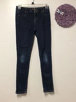 Mudd Girls Skinny Jeans Jeggins Size 12 Blue Denim Adjustable Waist 109 • $9.99