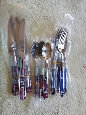 Disney Store Mickey Mouse Americana 12 Piece Flatware Set  - Forks Spoons Knives • $51.99