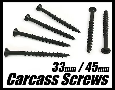 33mm & 45mm Black Carcass Cupboard Cabinet Drawer Wardrobe Furniture Wood Screws • £22.78