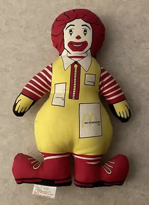 Vintage 1984 Ronald McDonald Plush Doll McDonald's Stuffed Toy 12” Inch Rare • $17.58