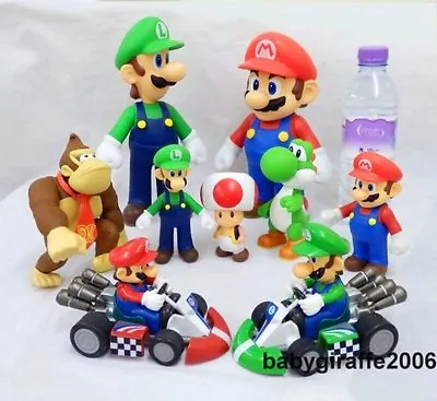 Super Mario Brothers Cart Figures Mario Luigi Toad Yoshi Donkey Kong 5 - 9  • £6.99